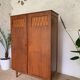 Vintage oak and rattan cabinet
