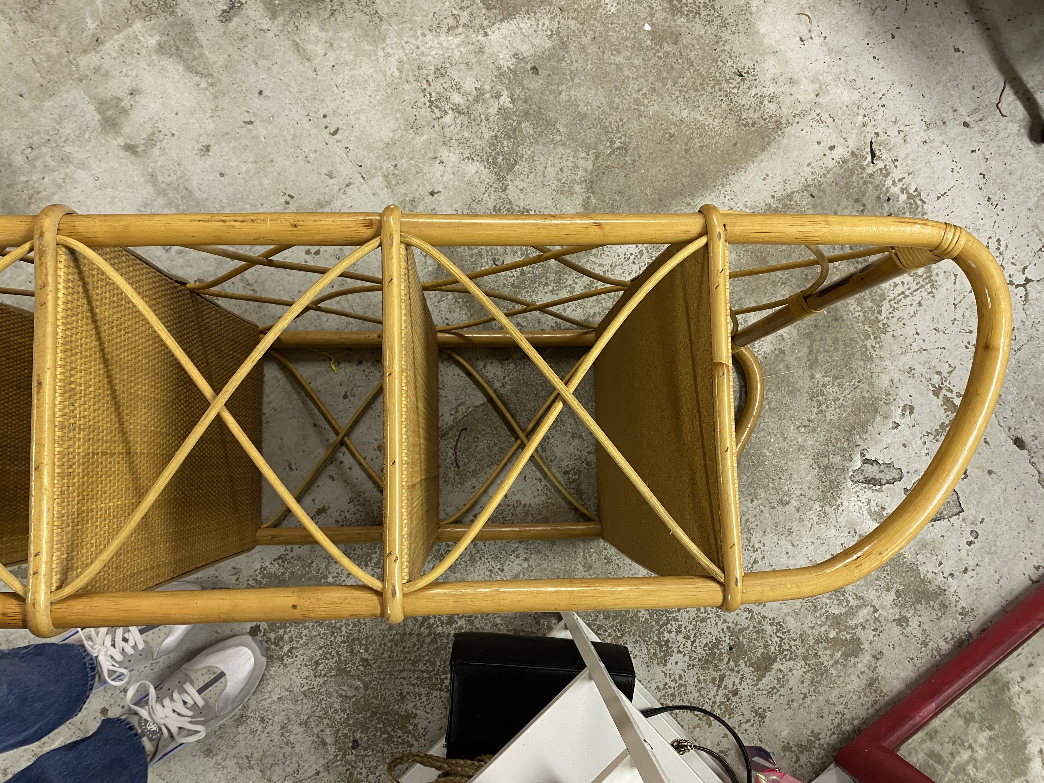 Rattan bookcase shelf