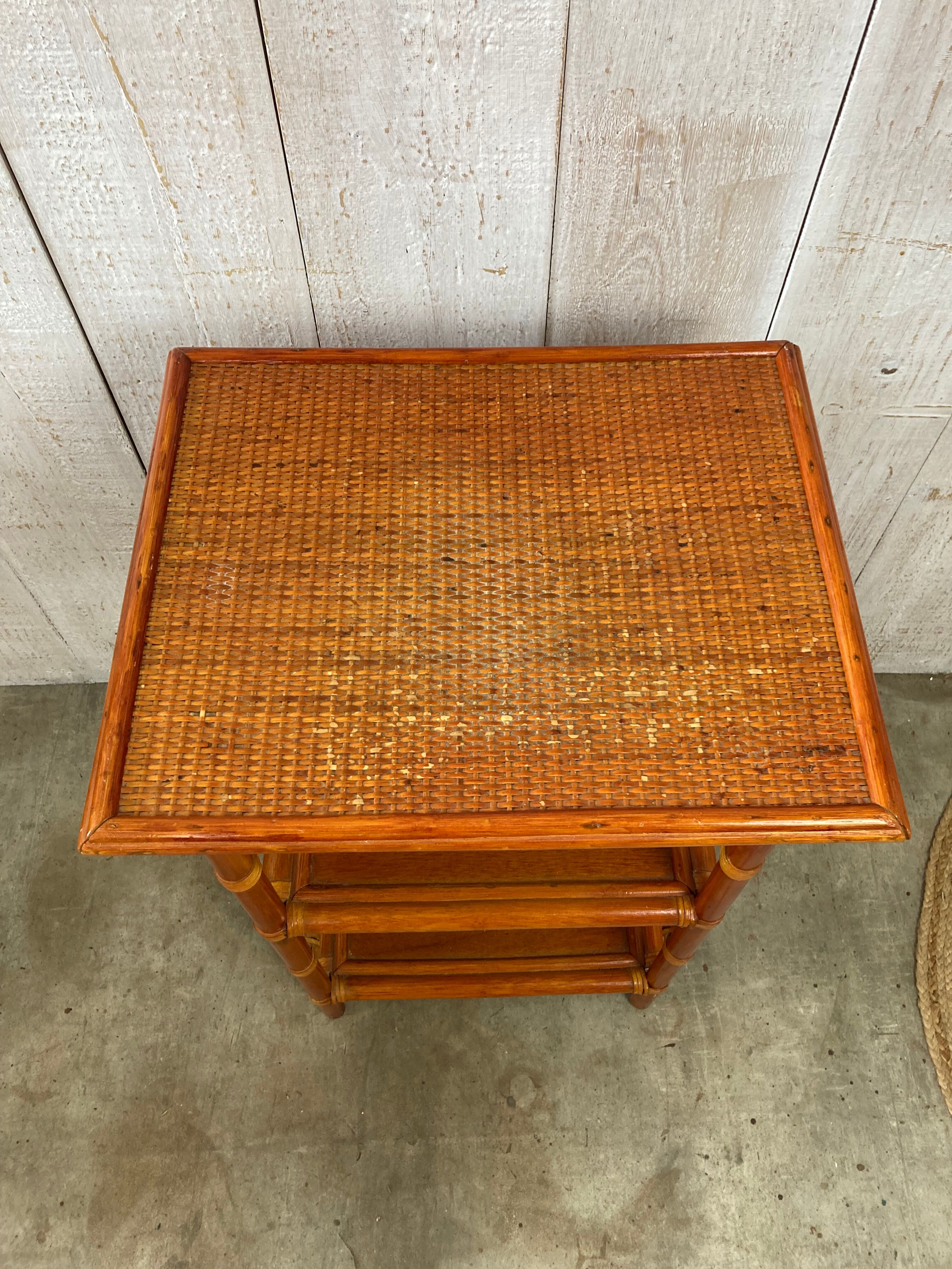 Rattan shelf