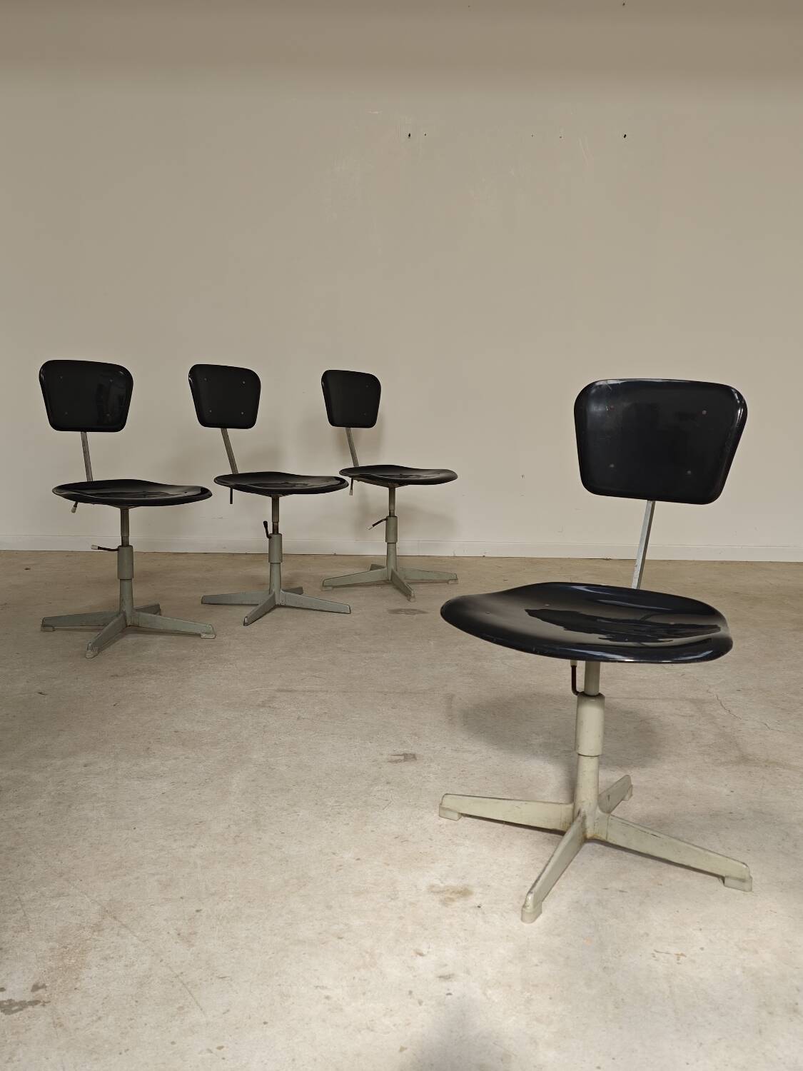 1 adjustable industrial chair metal Czechoslovakia 1960