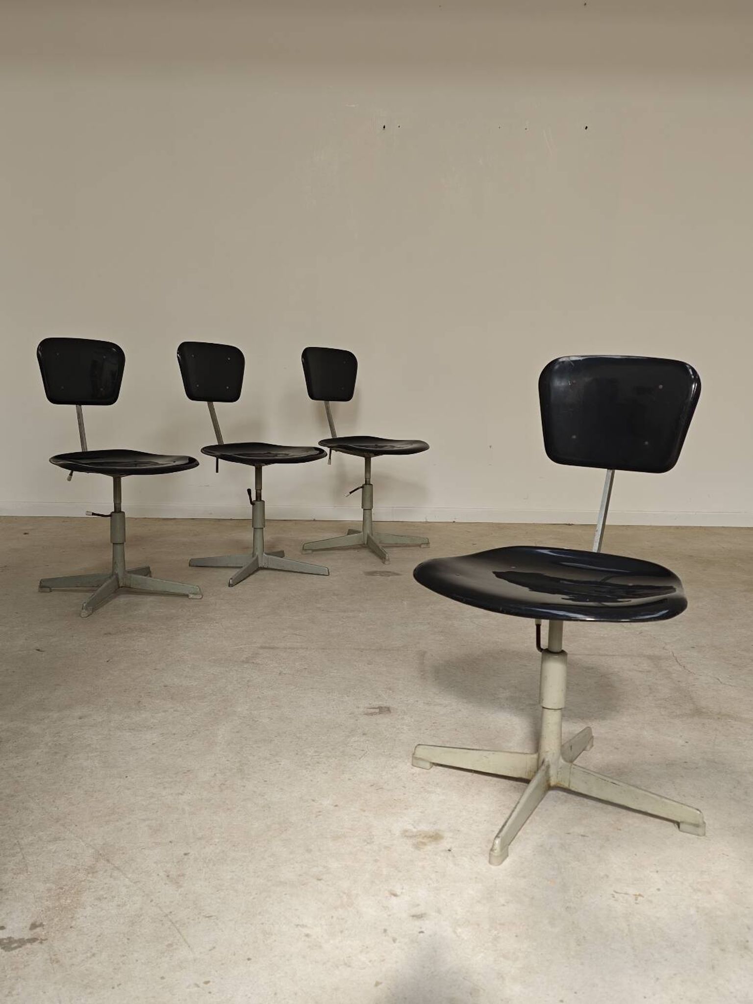 1 adjustable industrial chair metal Czechoslovakia 1960