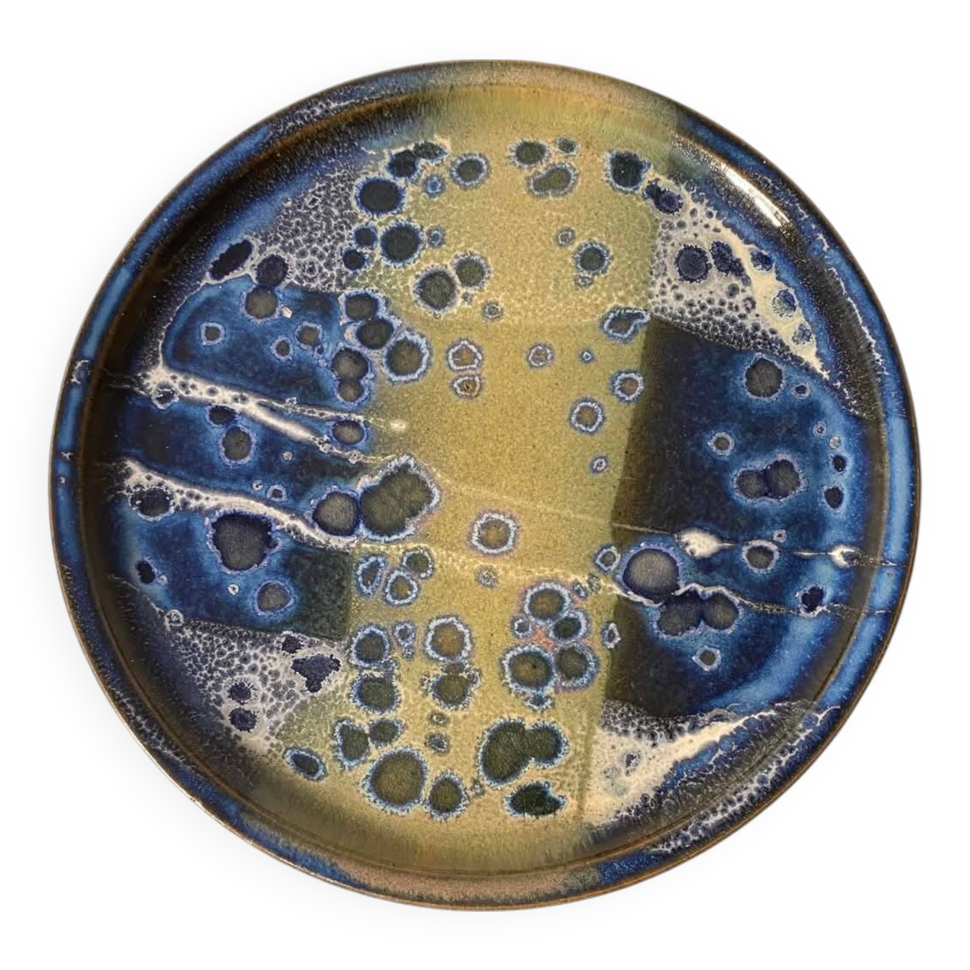 Presentation dish or large plate in enamelled stoneware