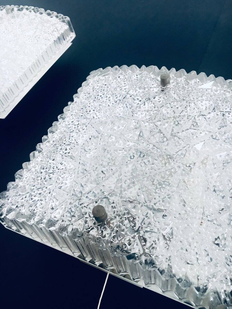 Glass Sconce Wall Lamps from Bur Leuchten, 1960s, Set of 2