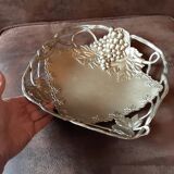 Metal basket with vine decor