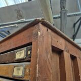 Wooden printing cabinet 36 drawers with typographic letters