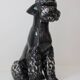 Grande sculpture de caniche noir kitsch vintage