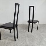 Set of 6 italian post modern dining chairs, 1980s