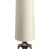 Floor lamp in ecru fabric and ceramic, 1970