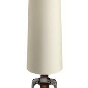 Ecru fabric and ceramic floor lamp, 1970
