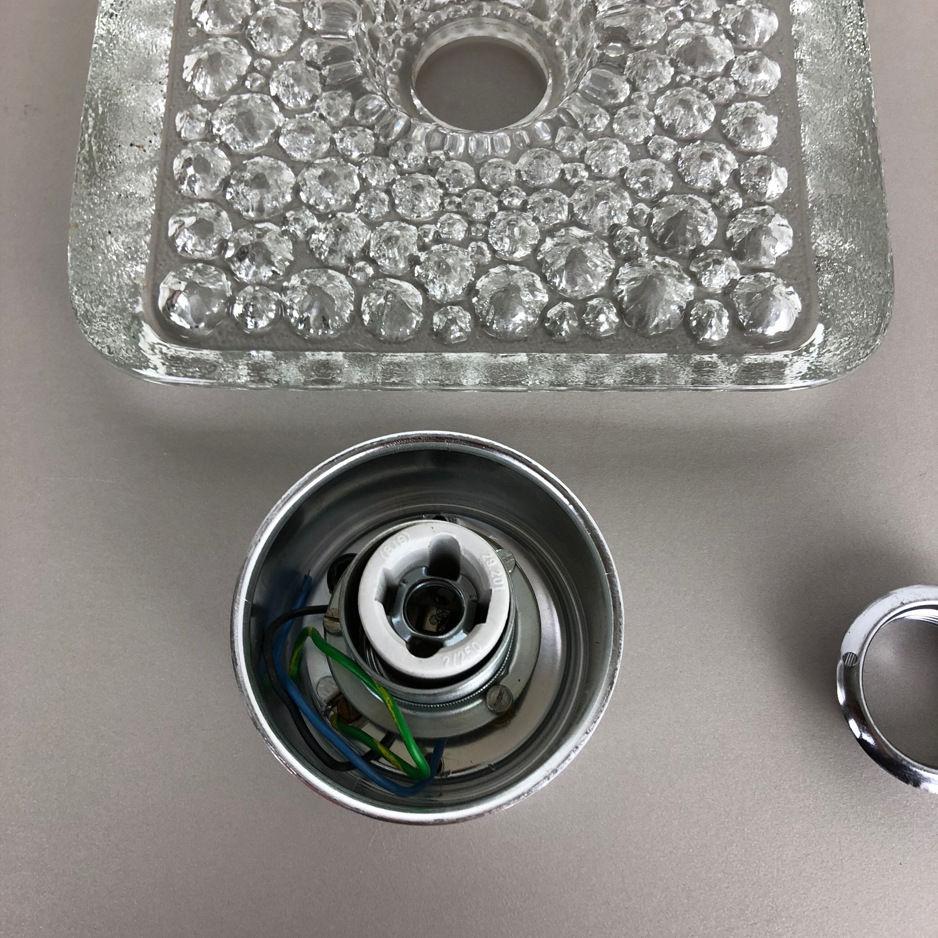 Large glass "bubble" sconces 1970s wall light by Peill & Putzler, Germany