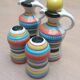 Vinegar and oil set, salt shaker and pepper shaker.