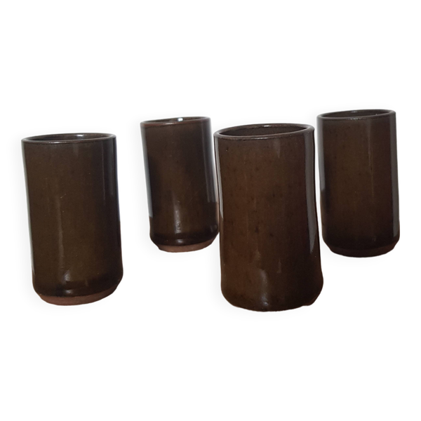Lot de 4 verres en grès
