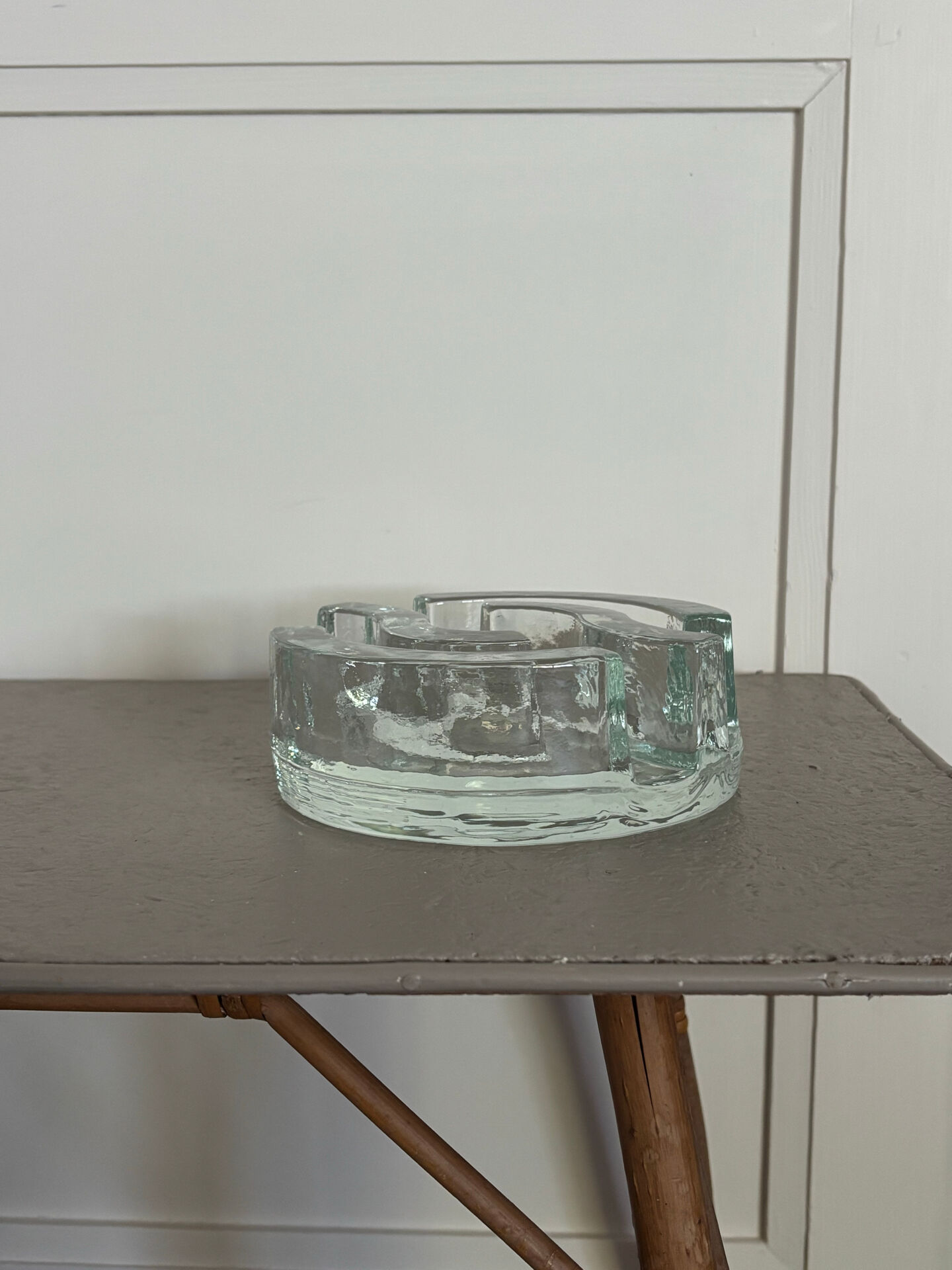 Glass tea light holder