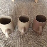 3 stoneware mugs