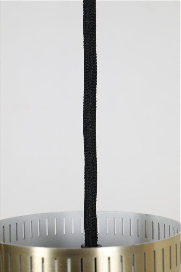 Rare lampe suspendue "Cylinder III" par Jo Hammerborg pour Fog & Mørup / années 1960 / design danois moderne du milieu du siècle / Teck / Laiton