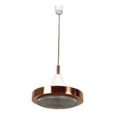1970s copper and glass pendant lamp, Czechoslovakia
