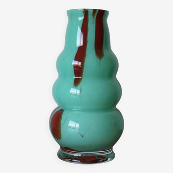 Vintage blue and red vase