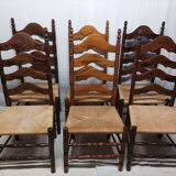 Set of 6 Vintage Wooden Chairs