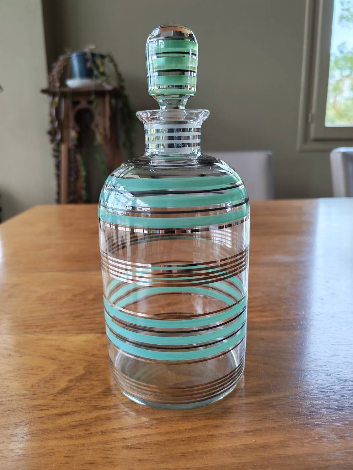 Art Deco carafe and 3 glasses