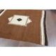 Vintage Turkish Oushak kilim rug handmade in brown 122x150.