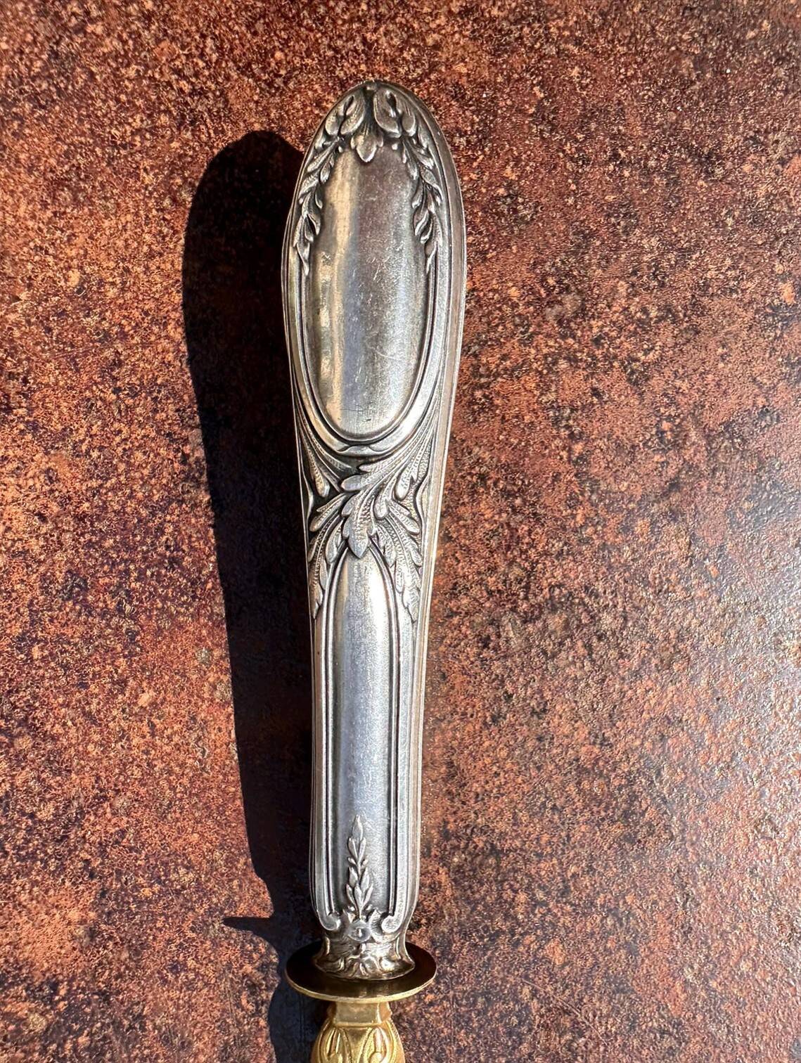 Antique Strawberry Spoon - Solid Silver & Vermeil - French Silversmithing