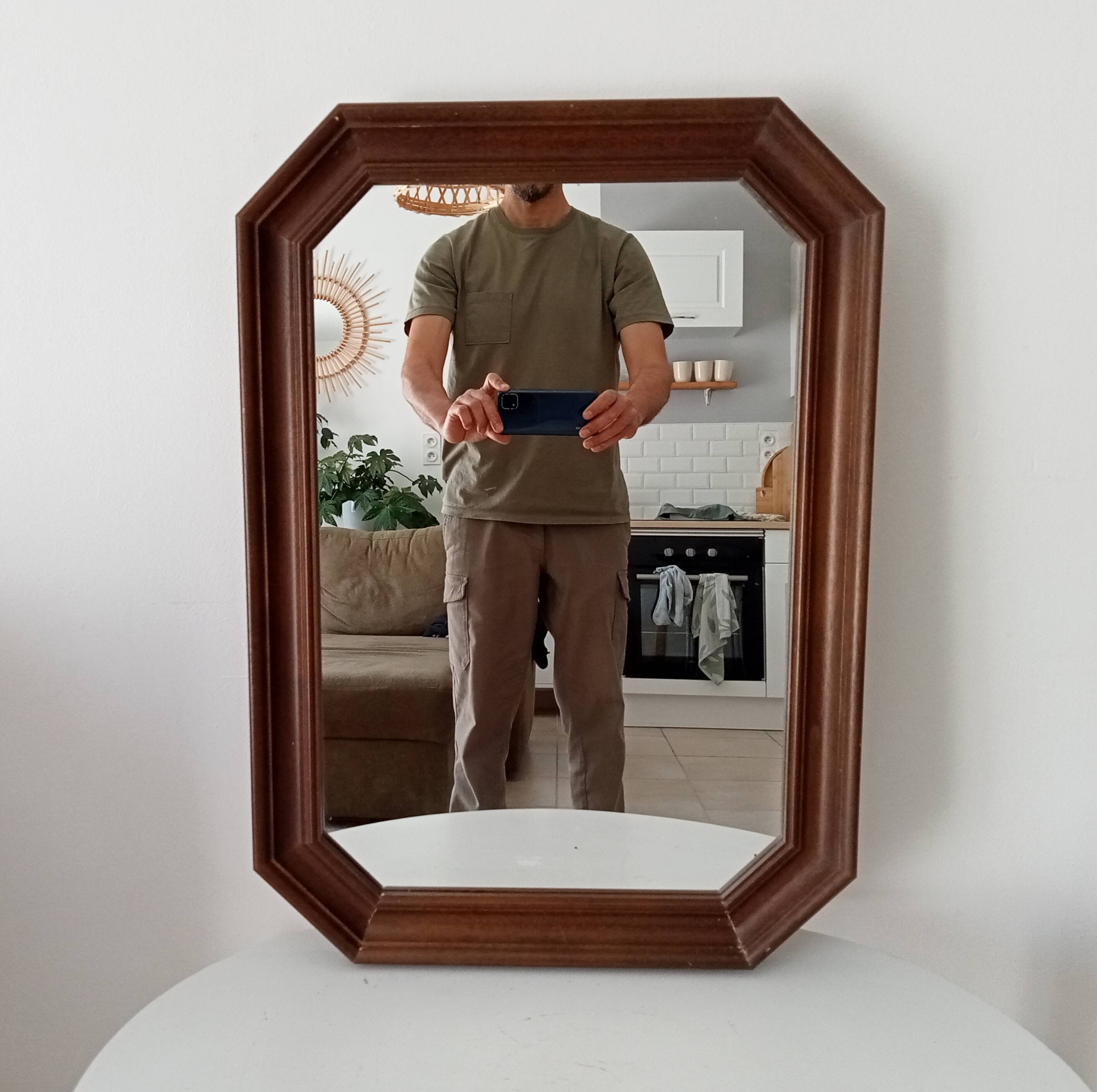 Vintage octagonal mirror from the 70s/80s.