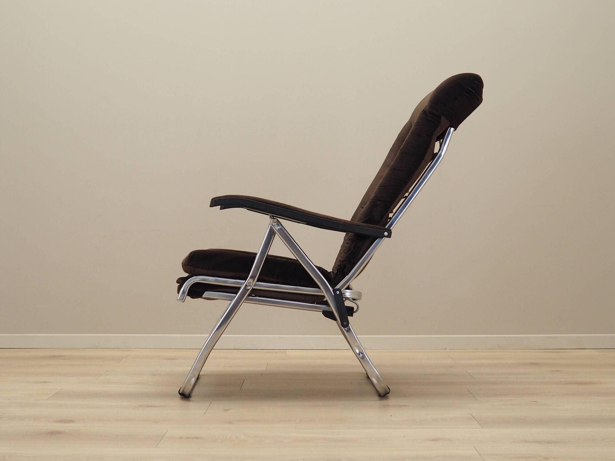 Brown velour armchair, Danish design, 1970s, production: Denmark