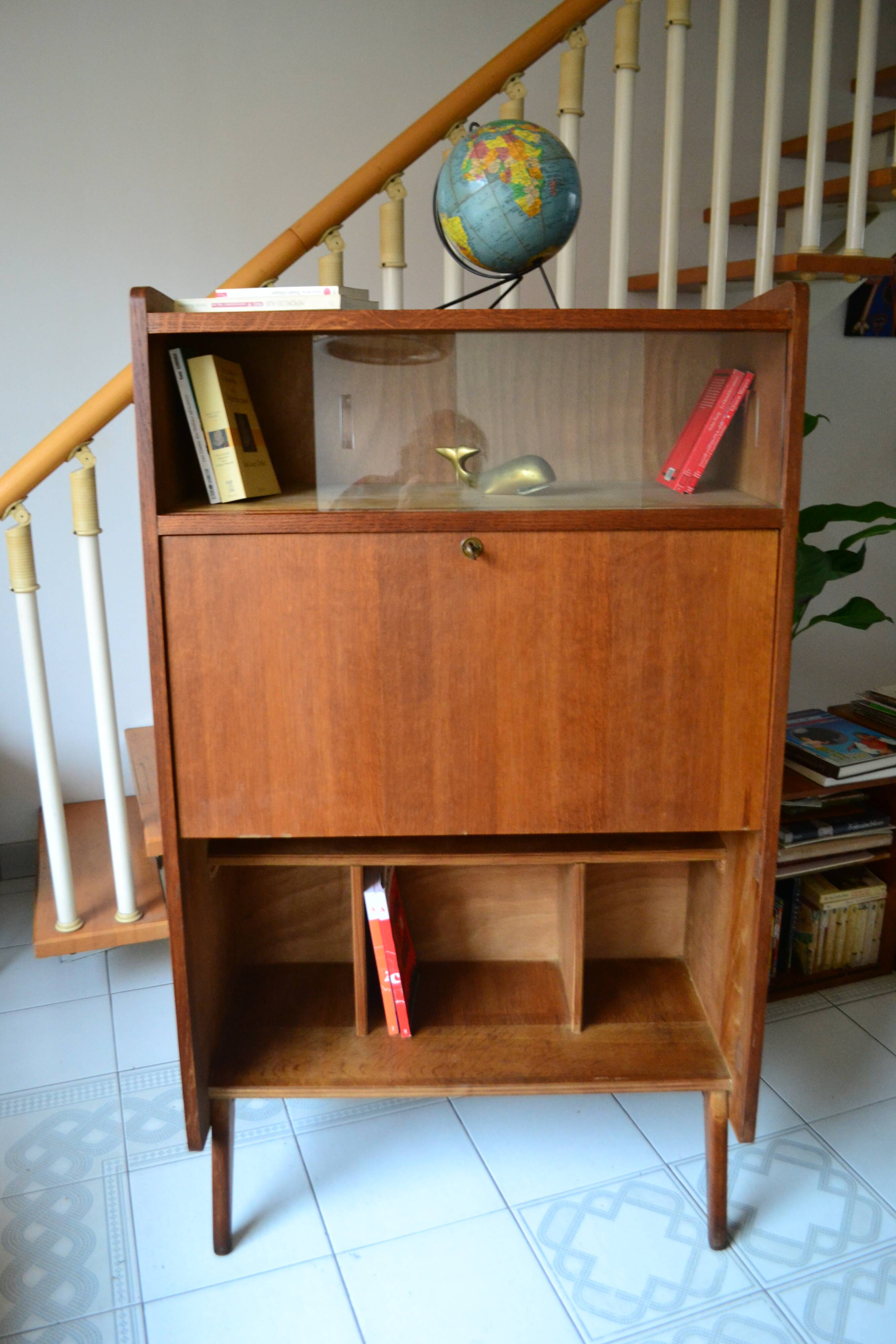 Secrétaire en chêne, années 50-60