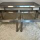 70s design brushed steel coffee table and nesting tables