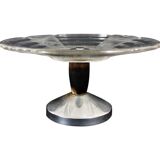 Cake holder, glass and metal, Circa 1930 (Art Deco)