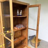 Glass cabinet or display case in pine 1950