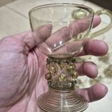 Roemer Glasses and Carafe 19th Century Mouth Blown Crystal