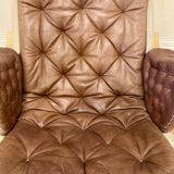 "Pernilla" leather armchair "Bruno Mathsson" 1960.