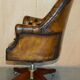 Fauteuil Chesterfield directeur ou capitaine Art Déco en cuir restauré