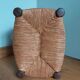 Footrest low stool wood and straw