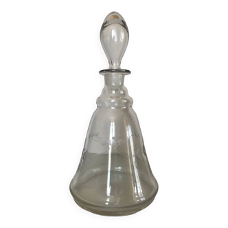 Antique engraved glass carafe
