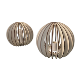 Pair of wooden design lamps