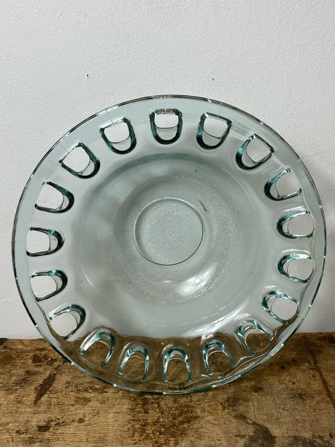 Blown glass salad bowl