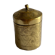 Old round box in chiseled brass