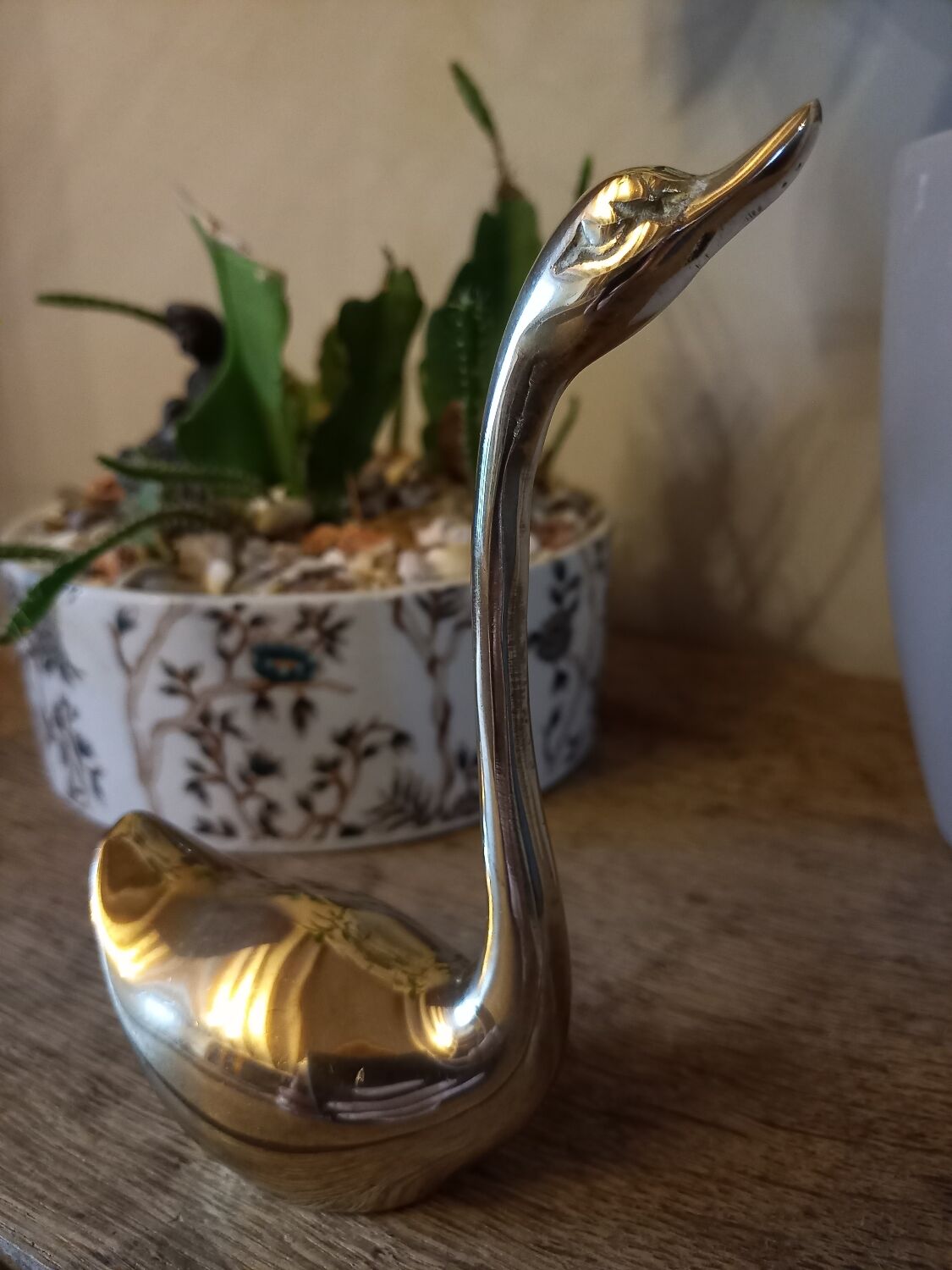 Cygne en laiton vintage