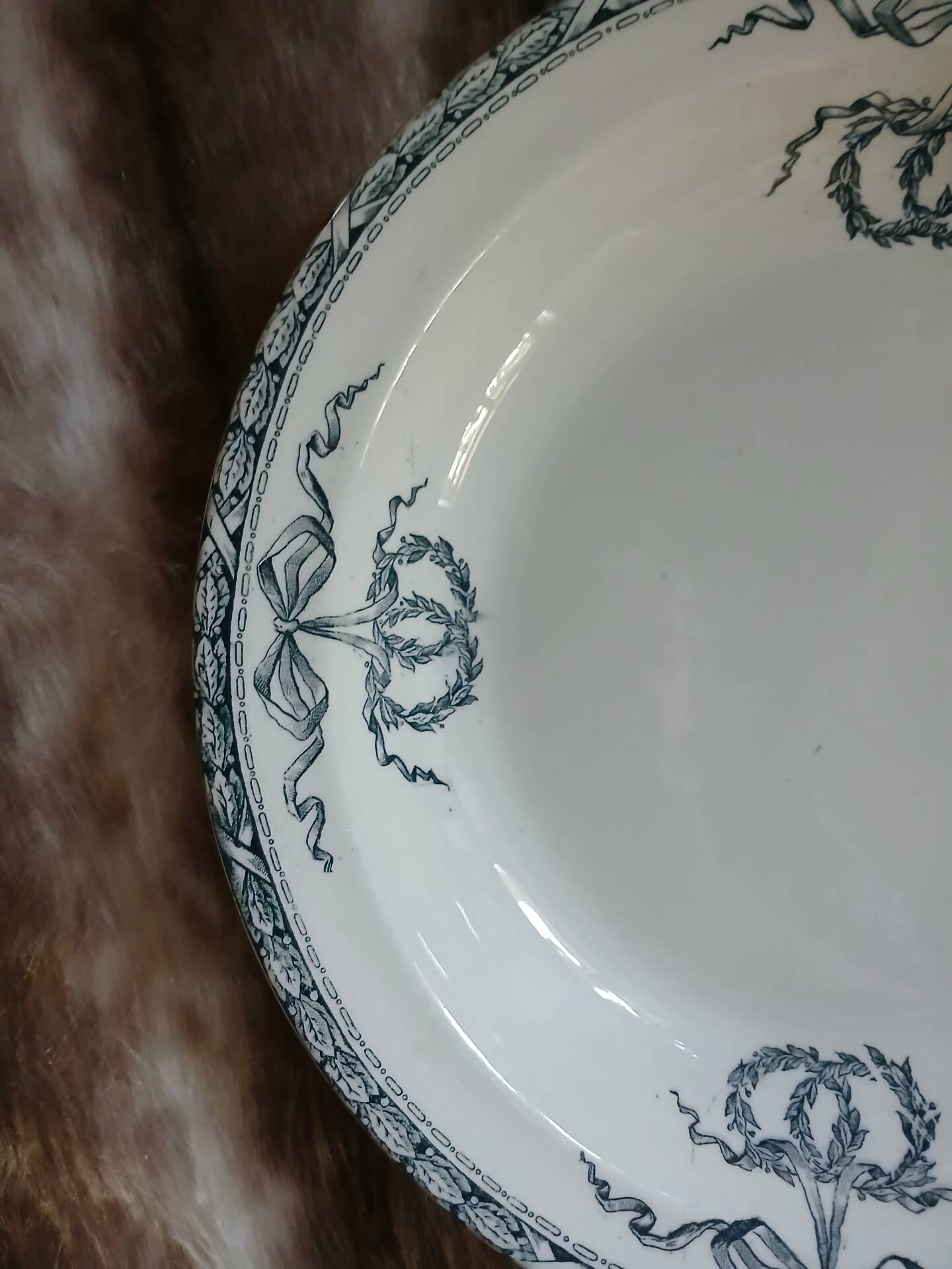 Old hollow dish made of Salins ironstone.