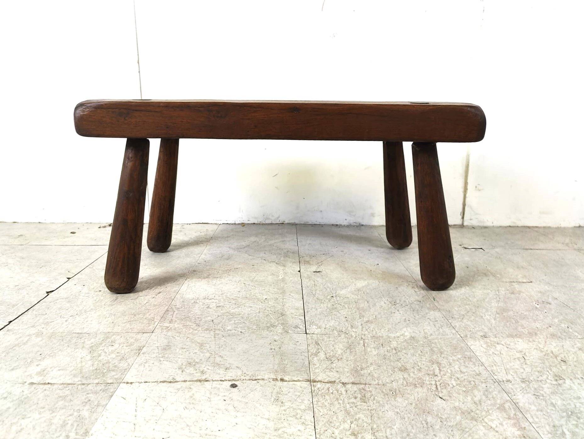Solid wooden brutalist coffee table, 1960s