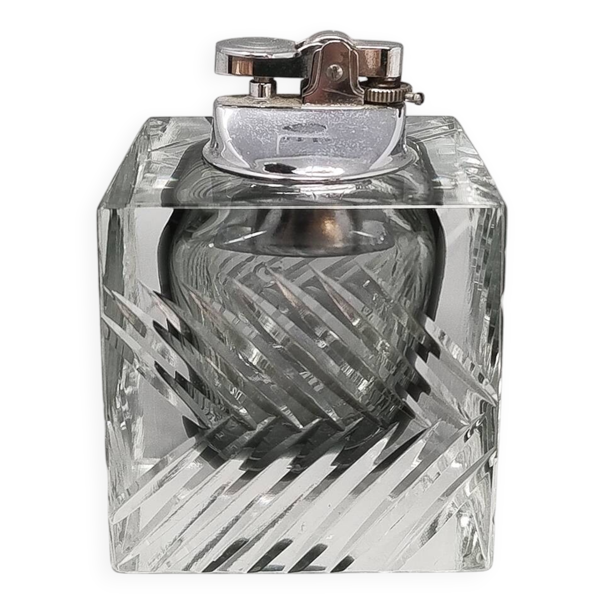1960s Stunning Grey Table Lighter in Murano Sommerso Glass By Flavio Poli for Seguso