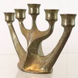Brass brutalist candlestick from Horst Dalbeck