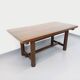 Brutalist rectangular dining table by Georges Robert in pine wood.