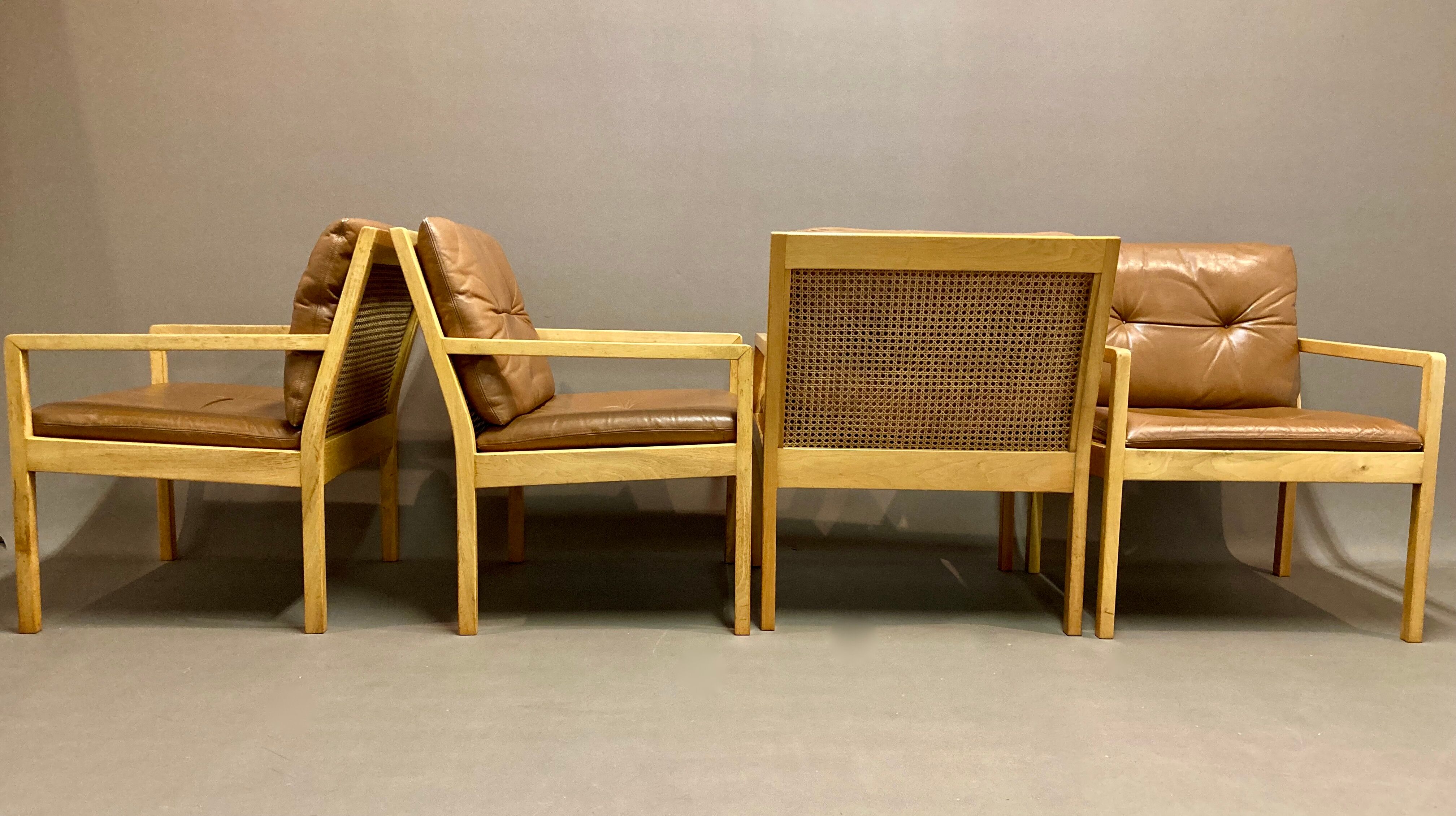 Scandinavian design leather armchair "Bernt Petersen" 1960