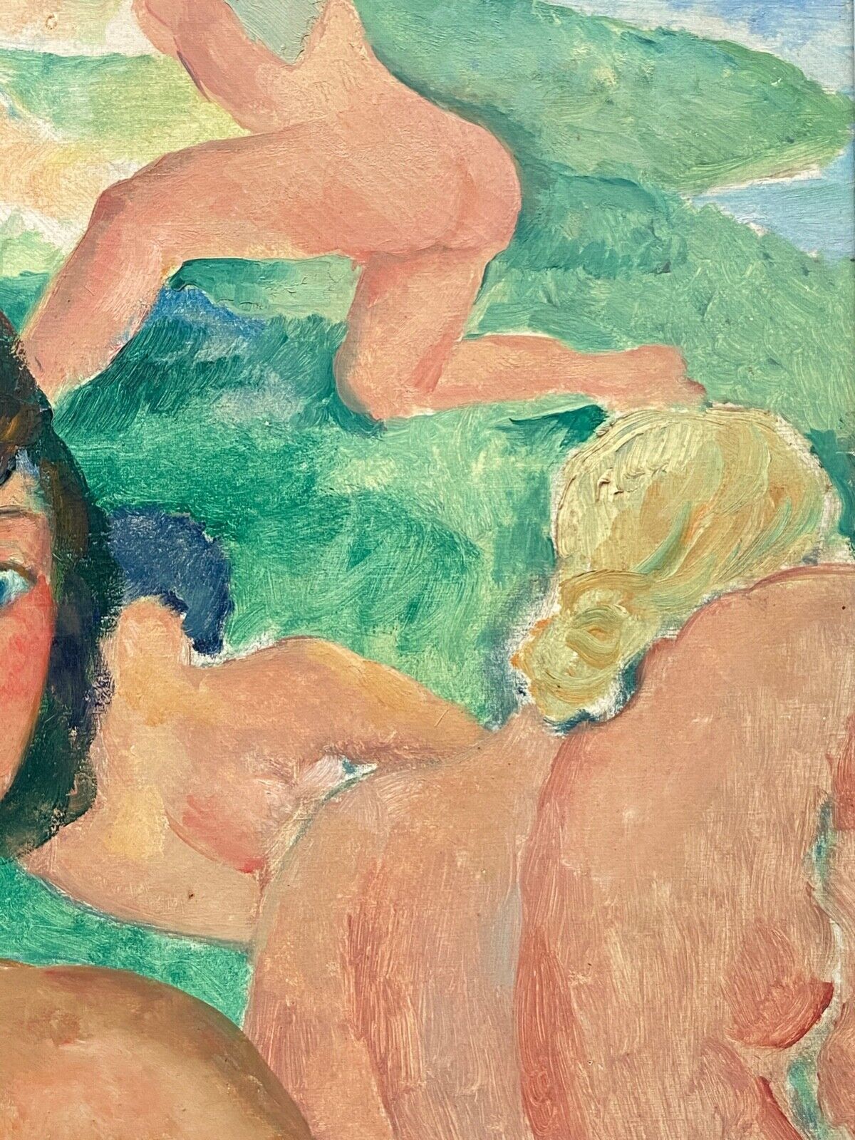Oil on canvas by Emile Compard Portrait of women and composition