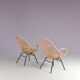 1950s pair of rattan chairs by Gebroeders Jonkers, Netherlands