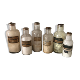 Set of 6 old apothecary bottles