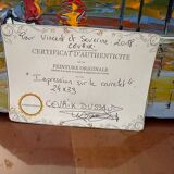 Knife painting by the painter Cevrik Dussaud: print on the tile, size 24x33